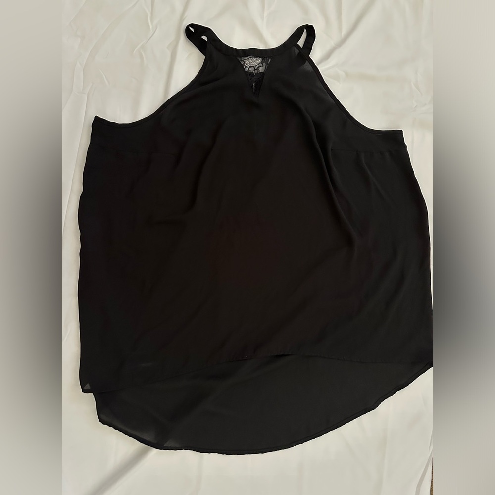 TORRID BLACK High Neck Lace Inlet Tank Size 1